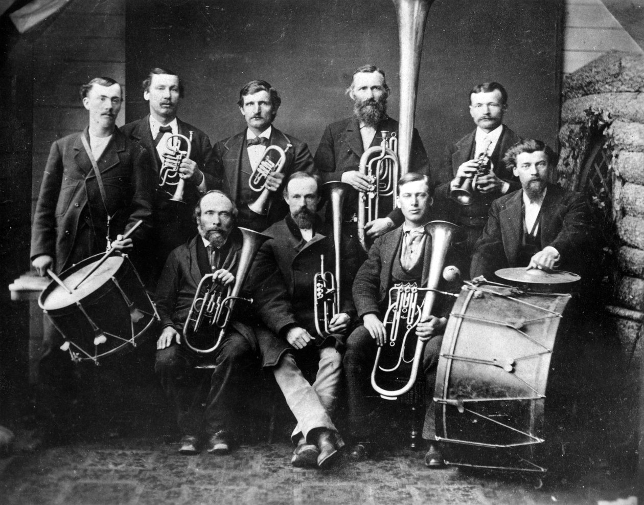 Pierwsza orkiestra dęta w Kolorado, 1862 (bw photo0 autorstwa American Photographer