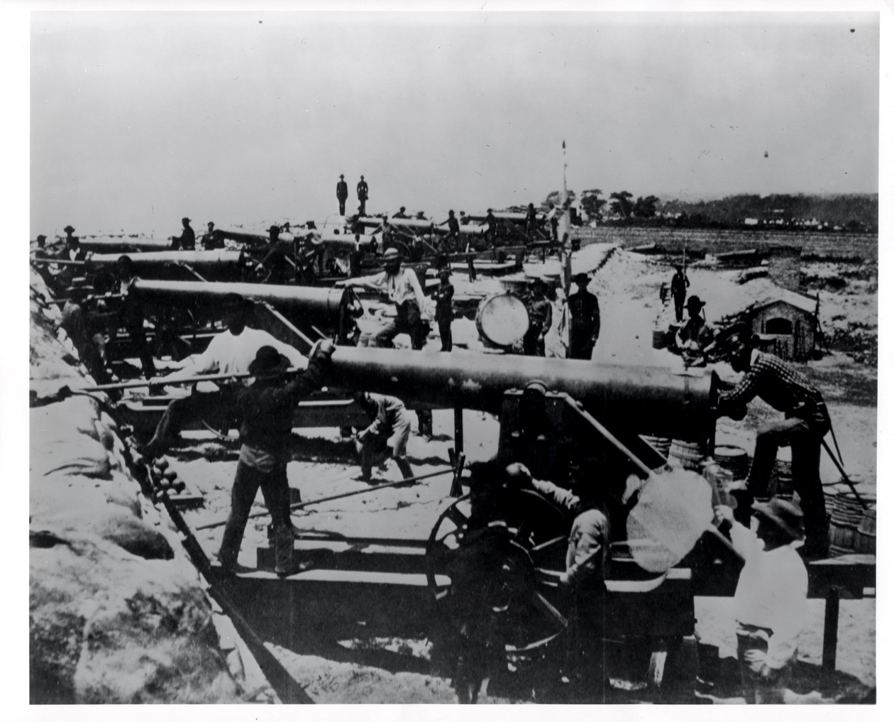 Confederate Water Battery przy wejściu Warrington do Pensacola Bay na Florydzie, luty 1861 r autorstwa American Photographer