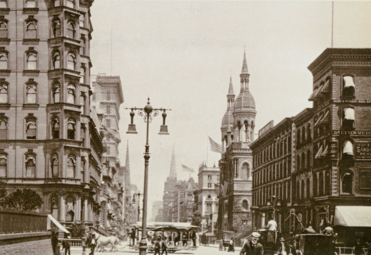 Róg 5th Ave. i 42nd St., Nowy Jork, 1898 autorstwa American Photographer