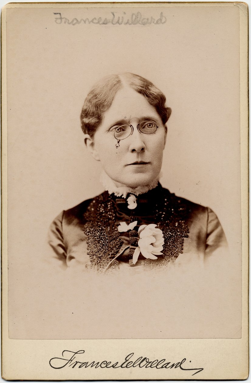 Frances Elizabeth Caroline Willard (1839-98), amerykańska działaczka na rzecz równouprawnienia kobiet, propagatorka wstrzemięźliwości i pedagog (zdjęcie albumowe) autorstwa American Photographer