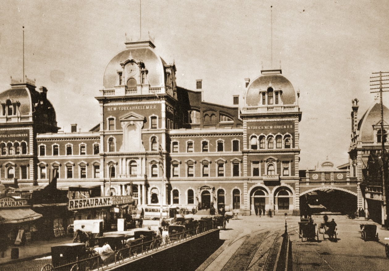 Grand Central Station na 42nd St. przy Park Ave., Nowy Jork, 1887 autorstwa American Photographer