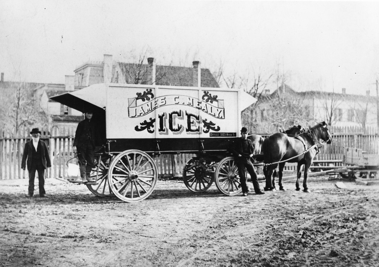 James C. Mealys Ciężarówka z lodem, ok. godz. 1890 autorstwa American Photographer