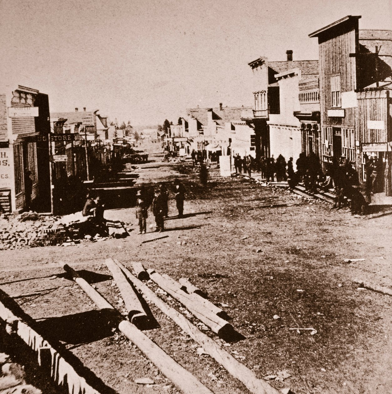 Leadville Kolorado, lata 70. XIX wieku (zdjęcie w sepii) autorstwa American Photographer