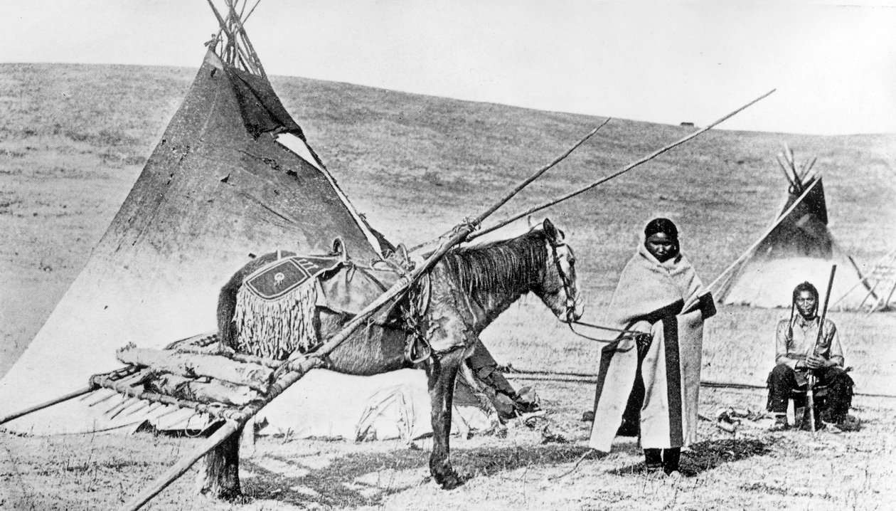 Indianie Pawnee, Nebraska, ok. 1880-1900 autorstwa American Photographer