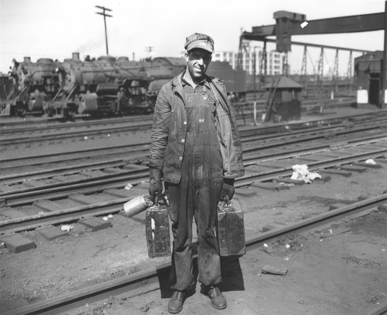 Kolejarz, ok. 1900 autorstwa American Photographer