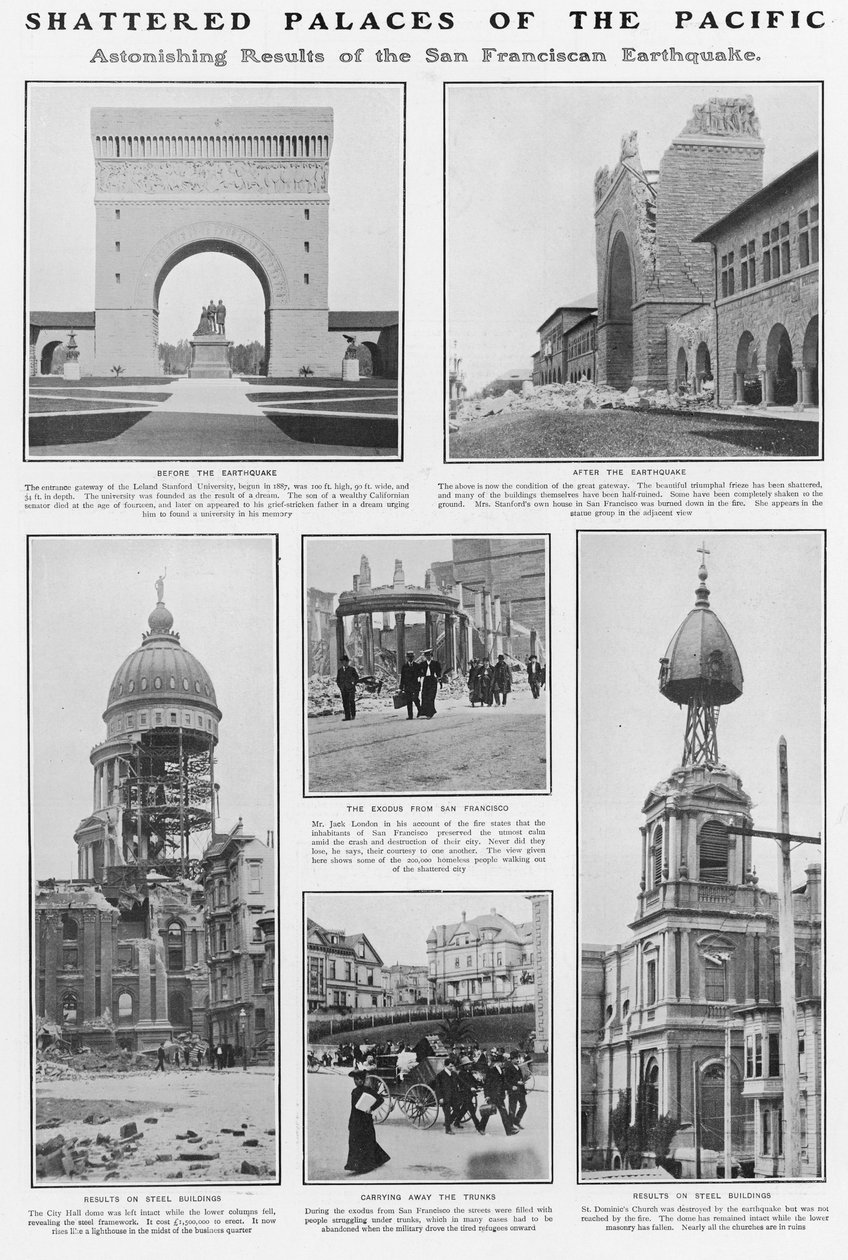 Shattered Palaces of the Pacific: Następstwa trzęsienia ziemi w San Francisco z 1906 r., 1906 autorstwa American Photographer