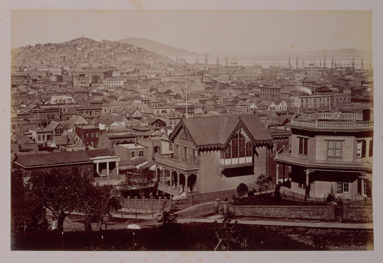 Widok San Francisco, c.1875 (druk albumowy) autorstwa American Photographer