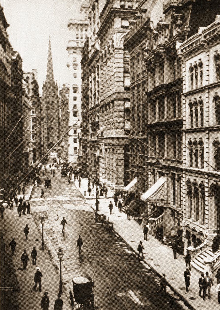 Wall Street, Nowy Jork, 1898 autorstwa American Photographer