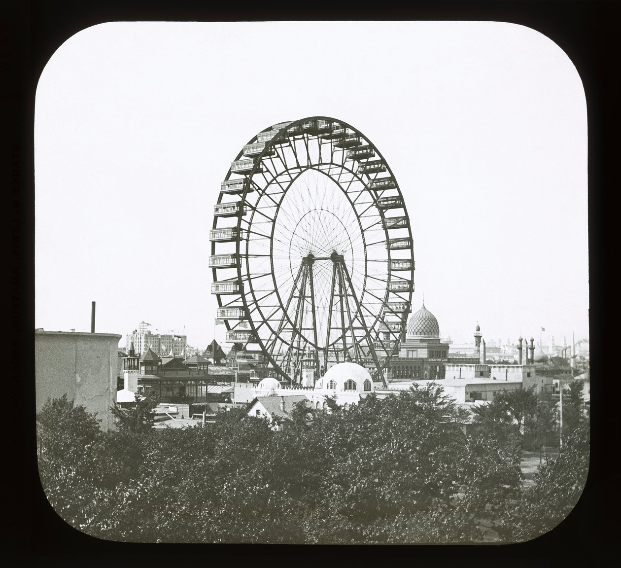 Worlds Columbian Exposition: Diabelski Młyn, Chicago, 1893 (zjeżdżalnia z latarnią) autorstwa American Photographer