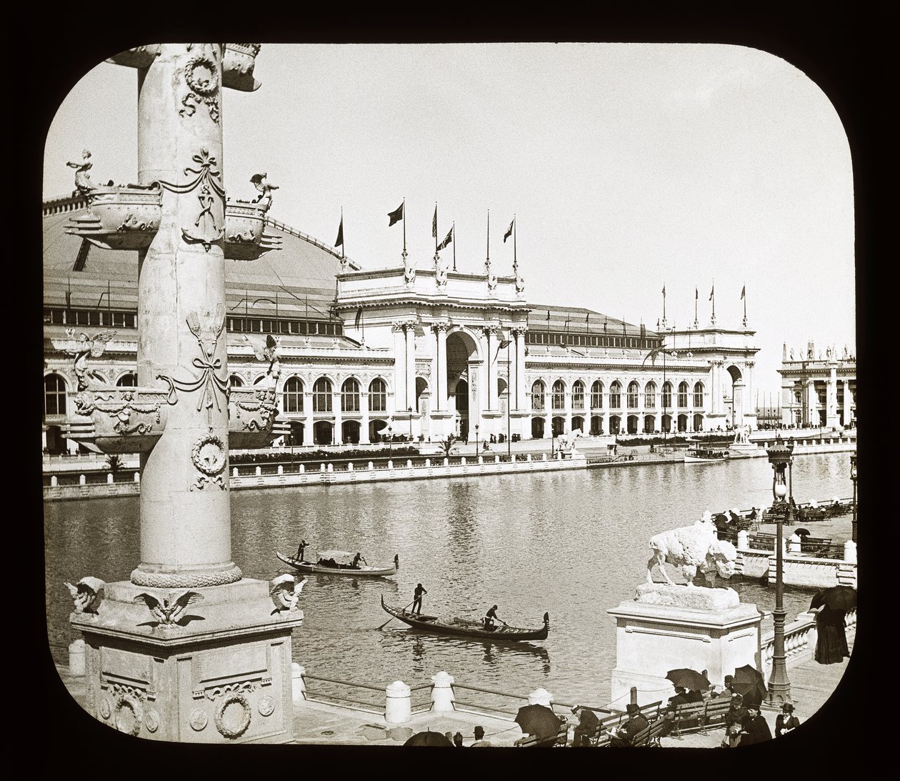 Worlds Columbian Exposition: Liberal Arts Building, Chicago, 1893 (zjeżdżalnia z latarnią) autorstwa American Photographer