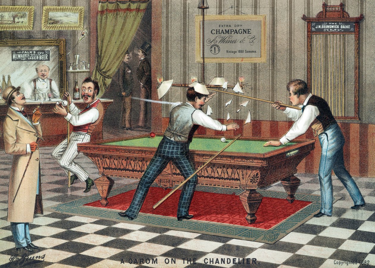 Carom na żyrandolu, wyd. 1882 autorstwa American School