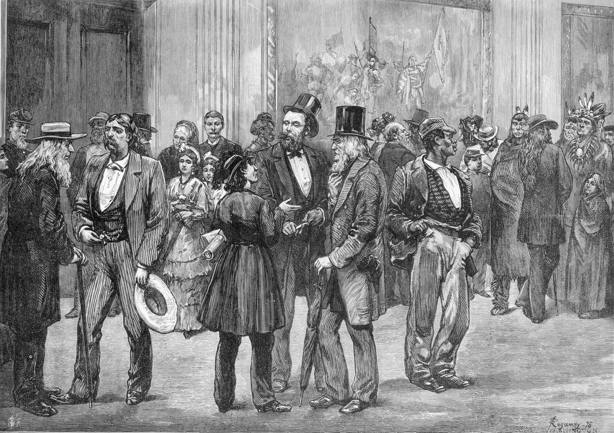 American Sketches: Scena w Rotunda, Waszyngton, z „The Illustrated London News”, 15 kwietnia 1876 autorstwa American School