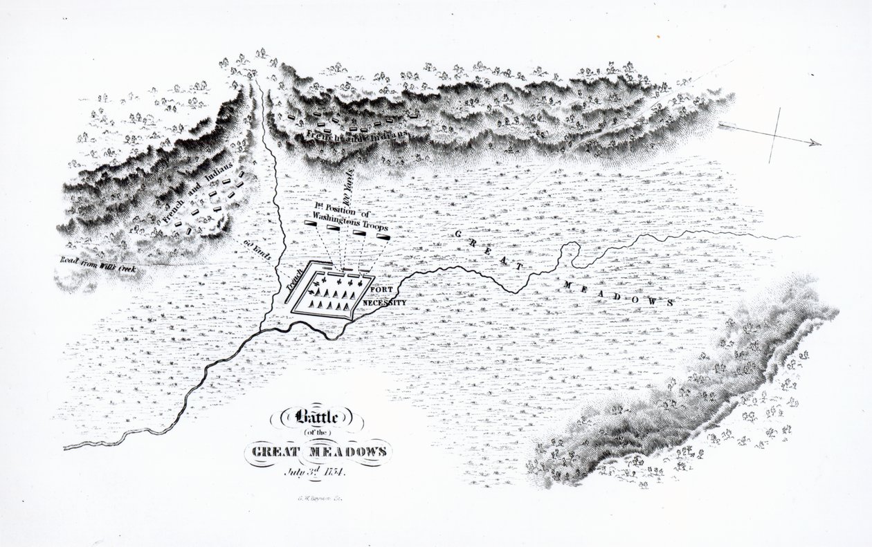 Bitwa pod Wielkimi Łąkami, 3 lipca 1754 autorstwa American School