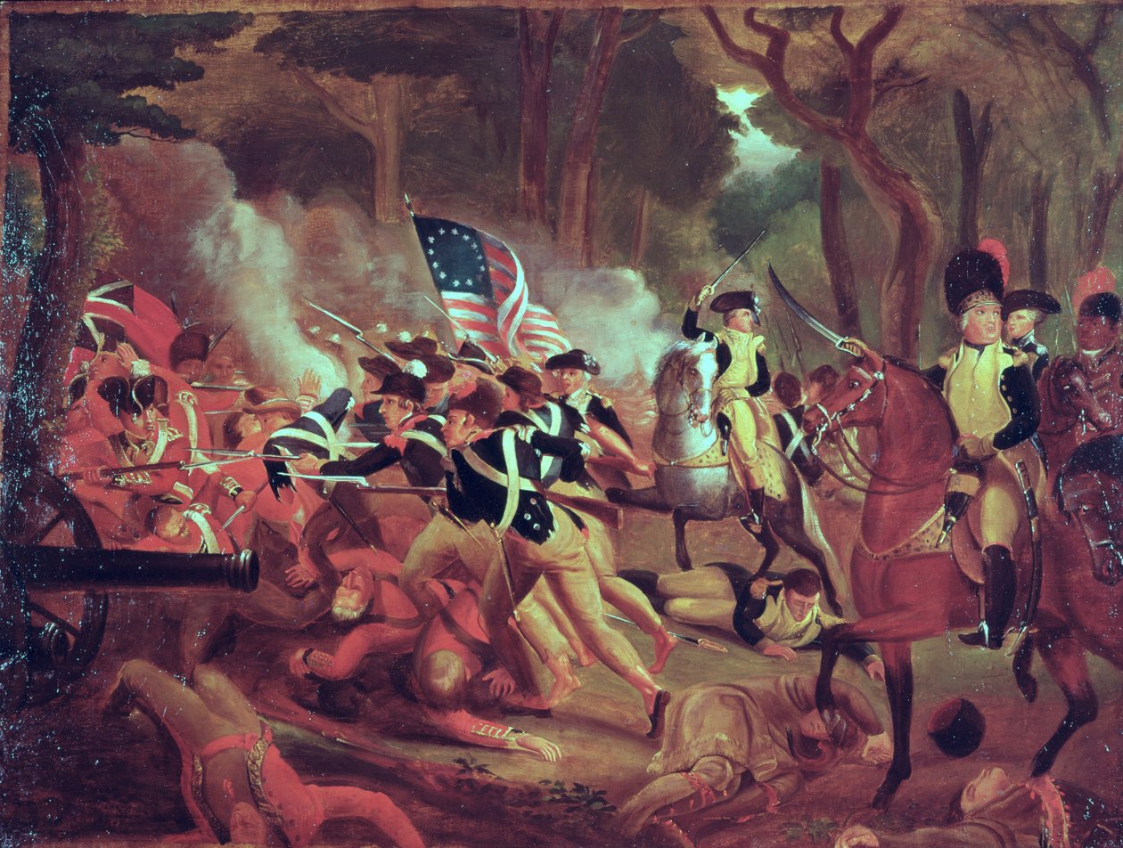 Pułkownik William Washington w bitwie pod Cowpens w Południowej Karolinie, 17 stycznia 1781 r autorstwa American School