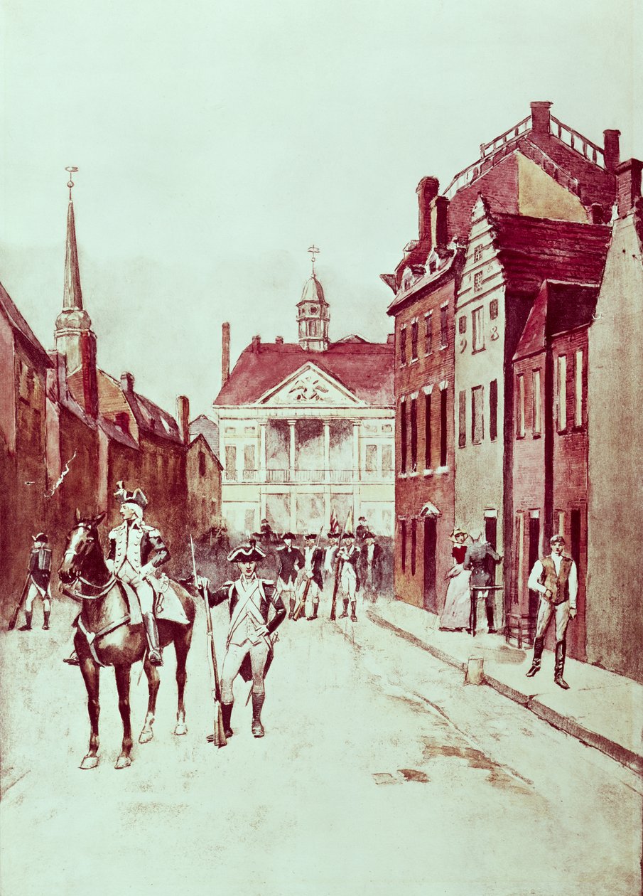 Pułkownik i szeregowiec, pierwsza piechota kontynentalna Rhode Island, armia amerykańska, 1782-96 autorstwa American School