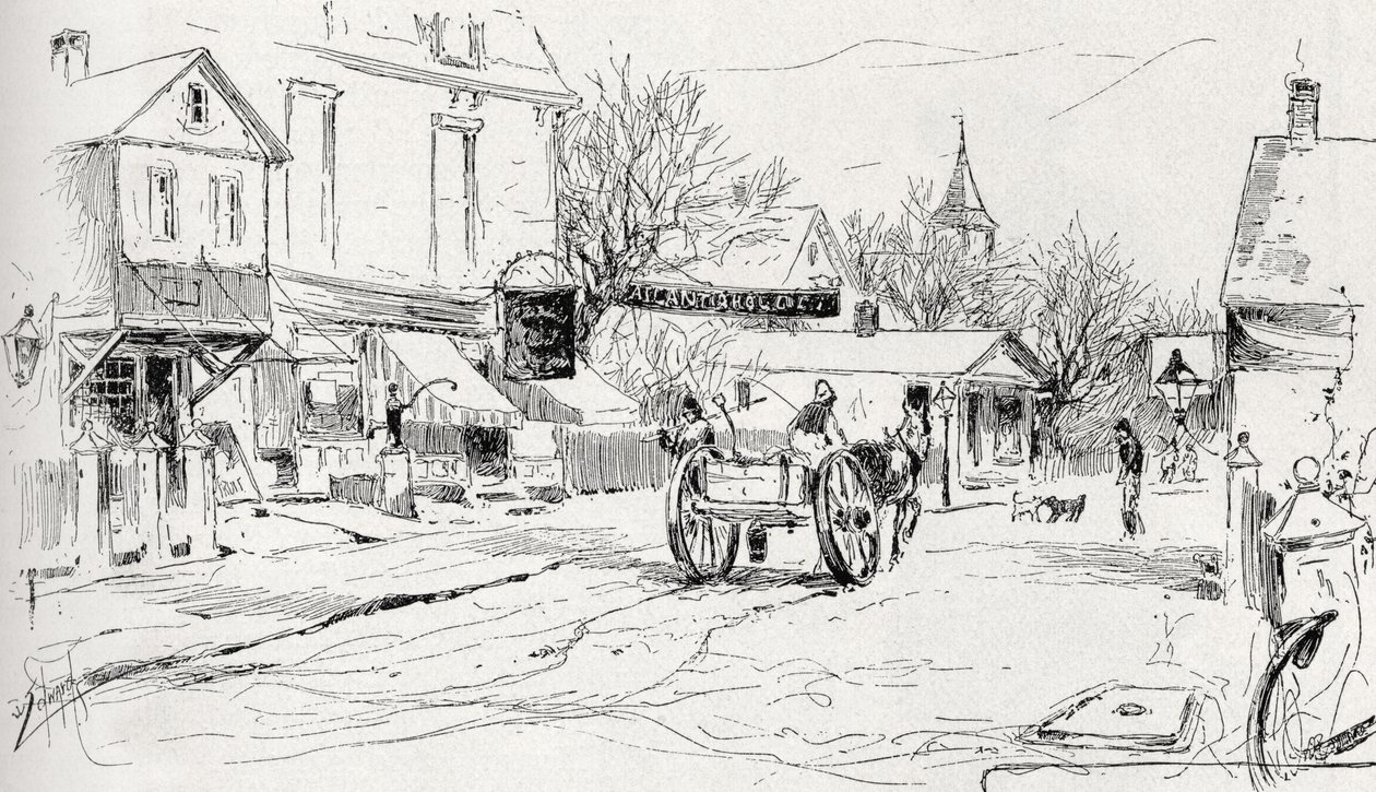 Commercial Street, Provincetown, Cape Cod, z „The Century Illustrated Monthly Magazine”, od maja do października 1883 r. autorstwa American School