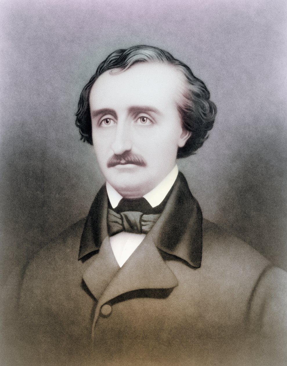 Edgar Allen Poe, na podstawie XIX-wiecznego druku, późniejsza koloryzacja autorstwa American School