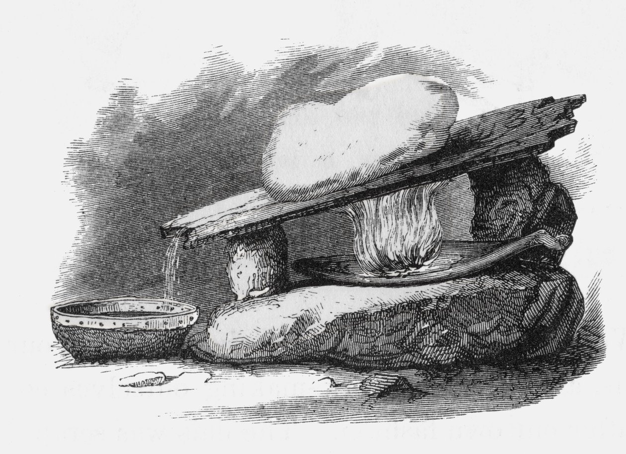 Eskimoski topiarz śniegu, z "Arctic Explorations in the Years 1853, 54, 55", Tom I, autorstwa Doctora Elisha Kent Kane (1820-57) opublikowane Filadelfia, 1856 autorstwa American School