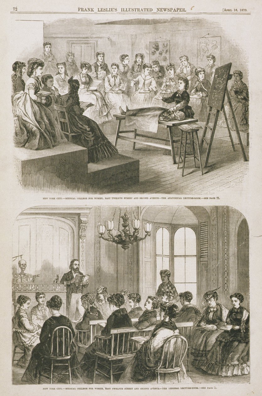 Studentki medycyny na wykładzie, 1870 autorstwa American School