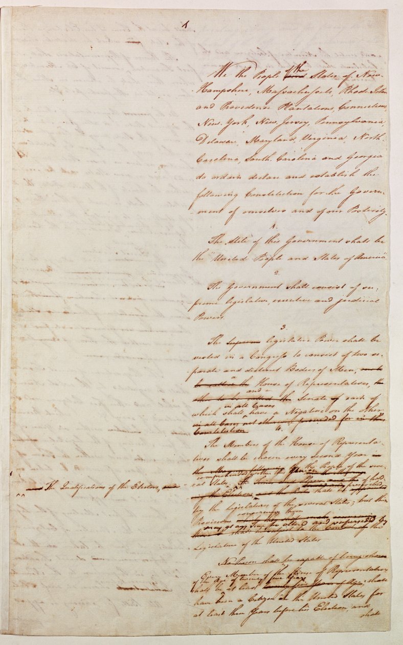 Pierwszy projekt Konstytucji Stanów Zjednoczonych, 1787 r. autorstwa American School