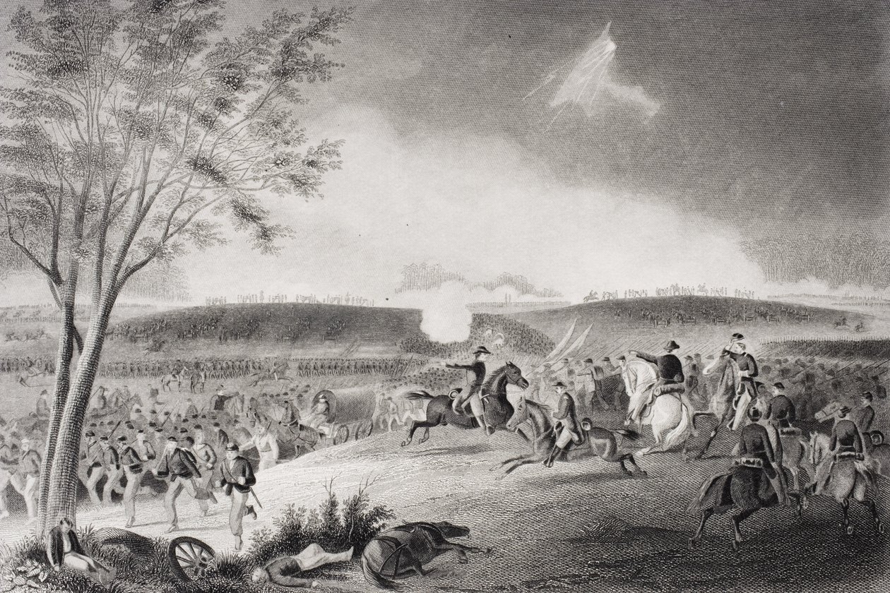 Dywizja generała Sicklesa obejmująca odwrót w bitwie pod Chancellorsville w Wirginii 1863 r autorstwa American School