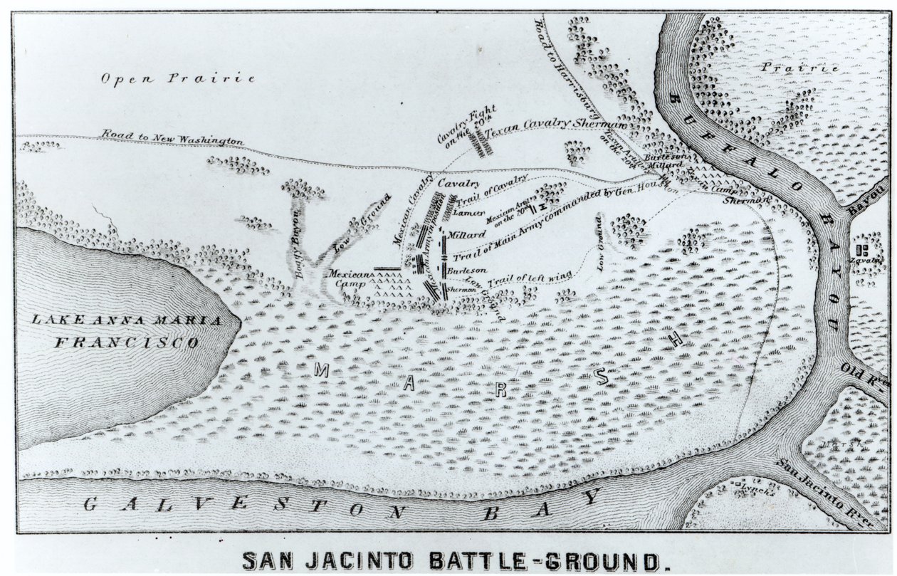 Plan bitwy pod San Jacinto autorstwa American School