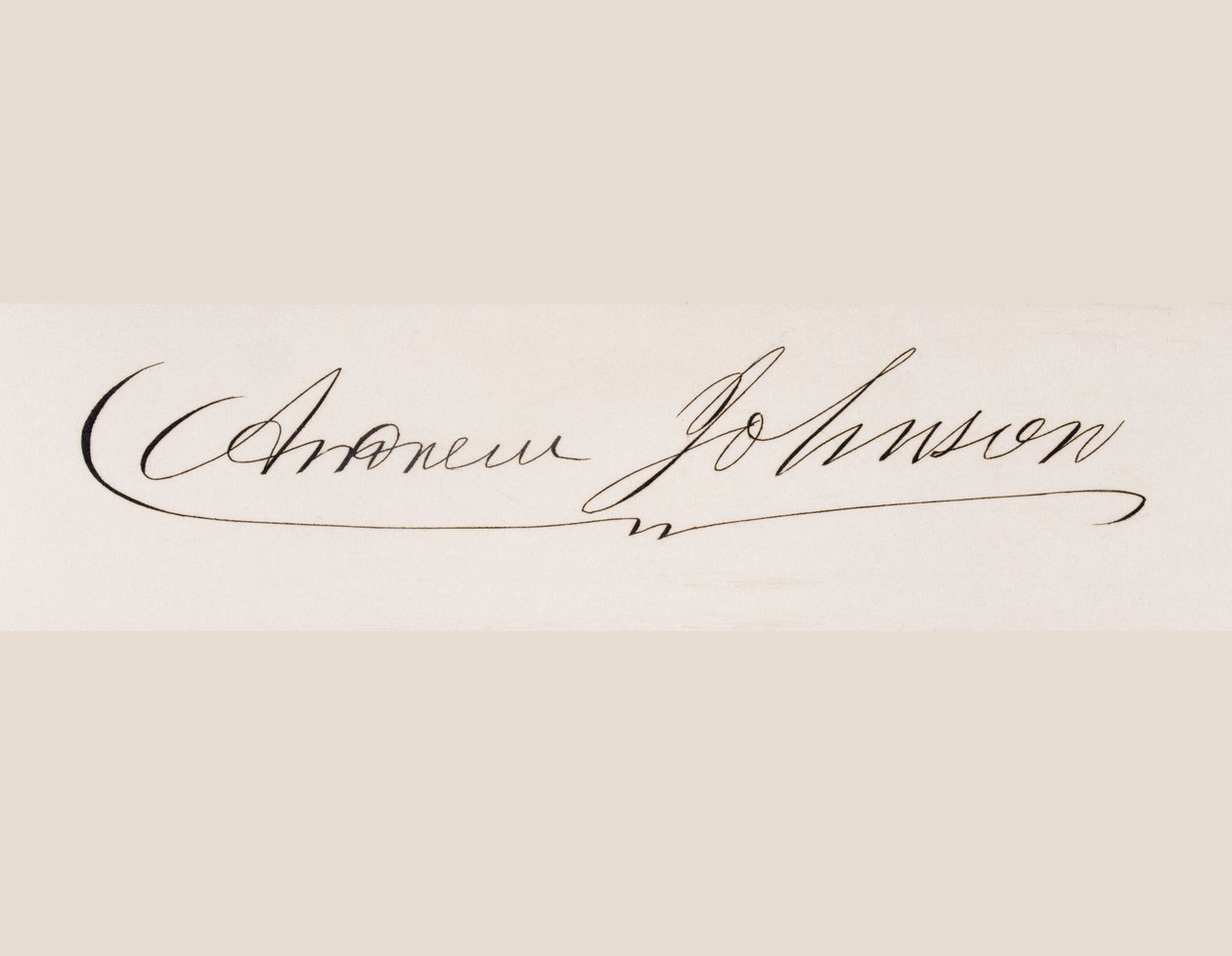 Podpis Andrew Johnsona autorstwa American School
