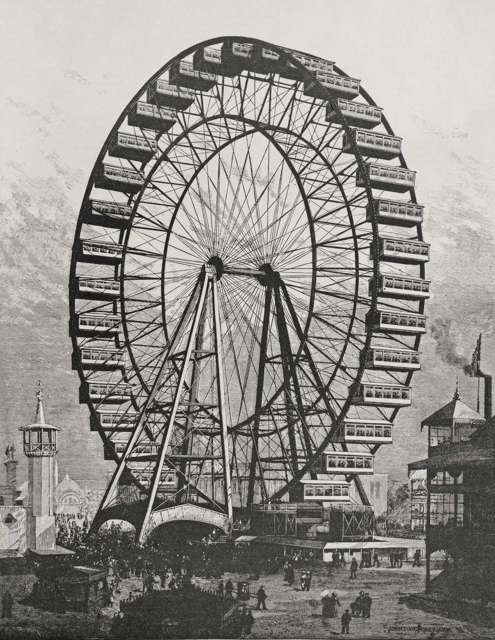 Wielki Diabelski Młyn na Światowej Wystawie Kolumbijskiej, 1 lipca 1893 r. autorstwa American School