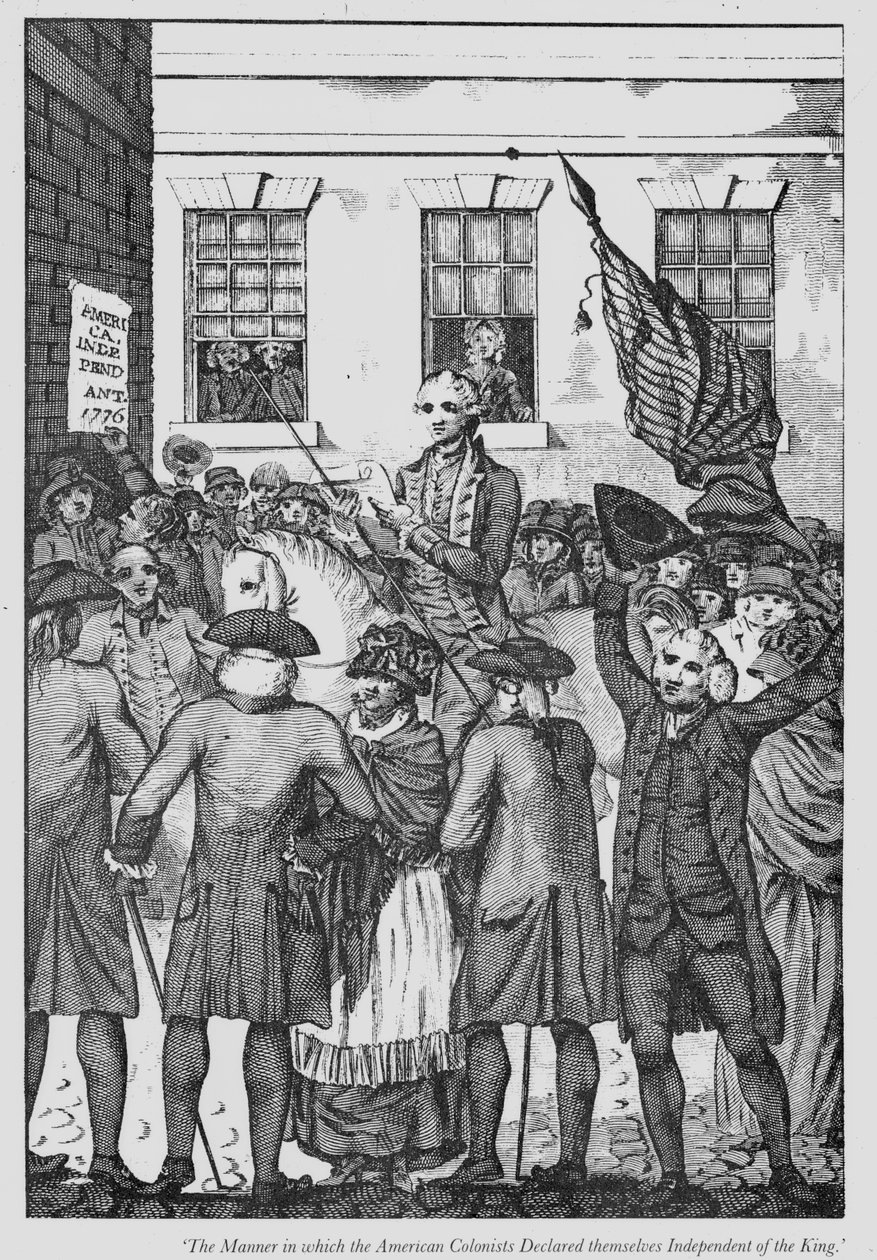 Sposób, w jaki amerykańscy koloniści zadeklarowali swoją niezależność od króla, 1776 r. autorstwa American School