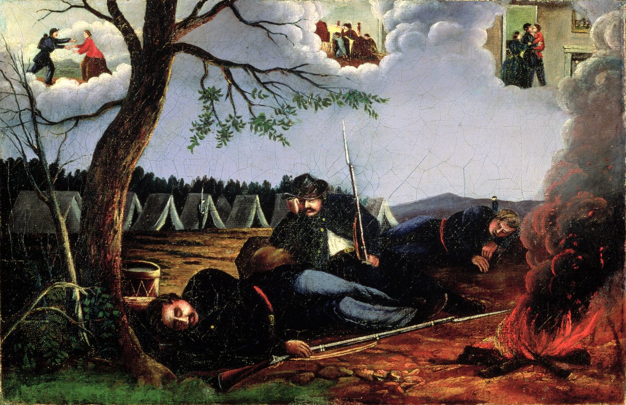 Sen żołnierza, ok. 1865 r. autorstwa American School