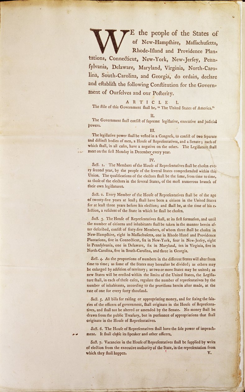 Konstytucja Stanów Zjednoczonych z 1787 r. autorstwa American School