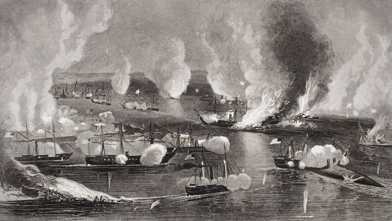 Zdobycie Forts Jackson i St. Philip podczas wojny secesyjnej, Luizjana 1862 autorstwa American School