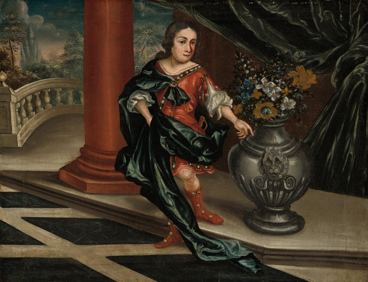 Młody człowiek na tarasie autorstwa American 18th Century