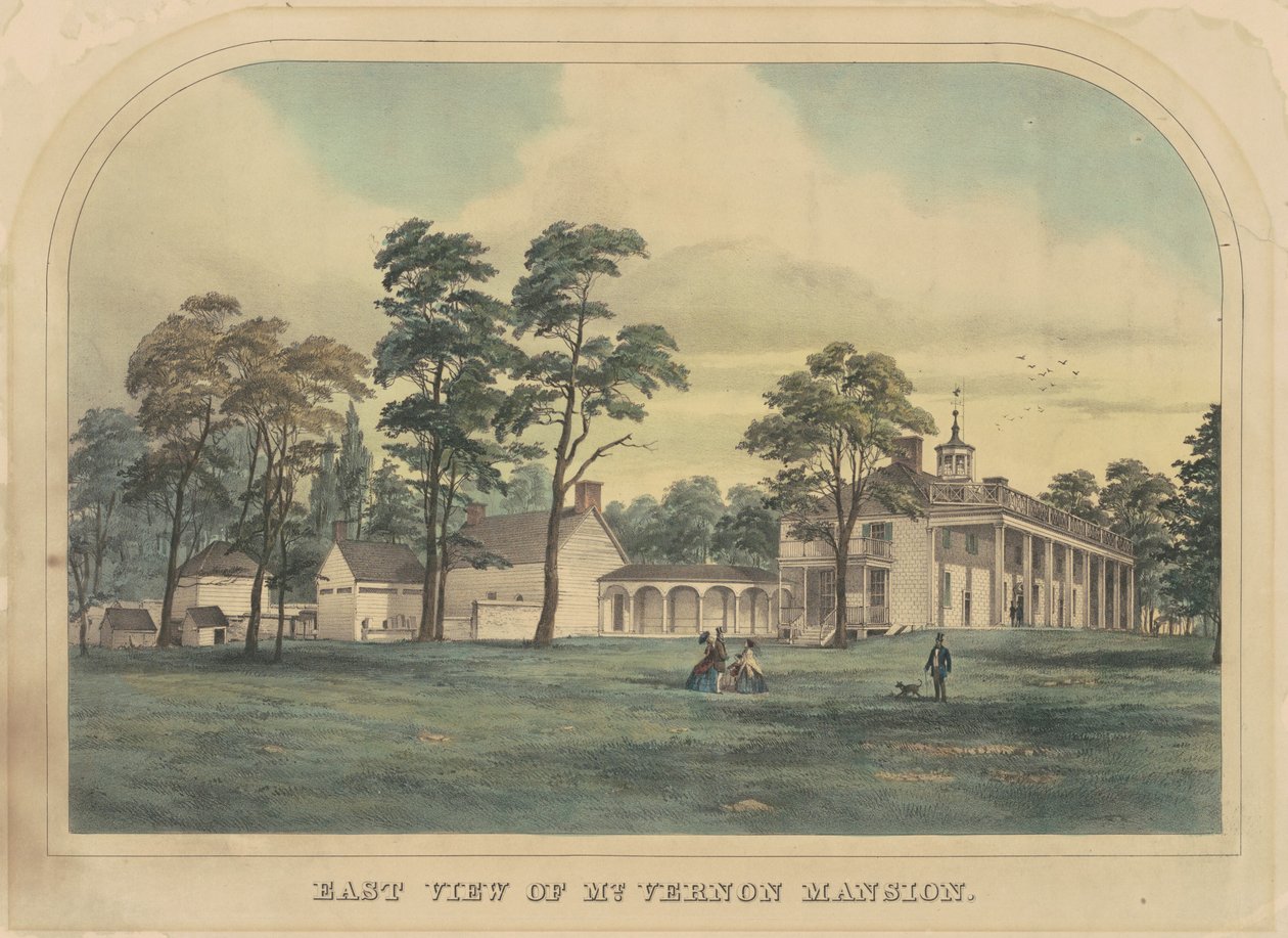Widok na wschodnią rezydencję Mount Vernon autorstwa American 19th Century