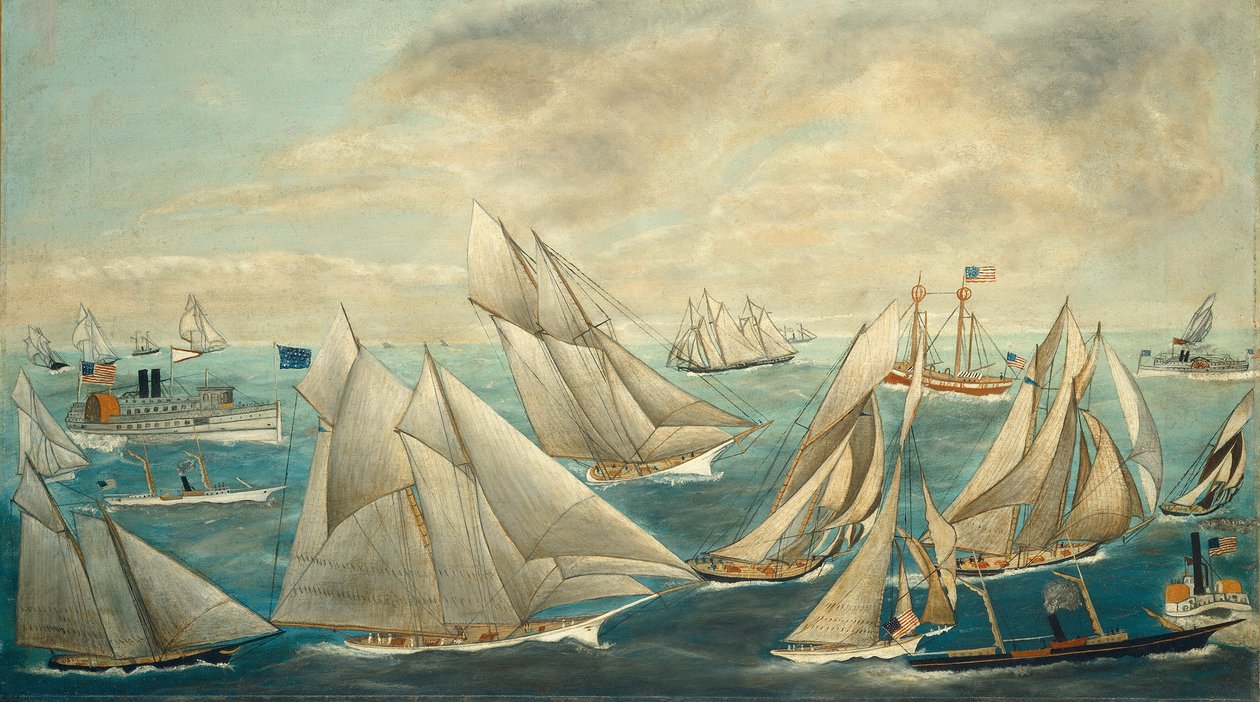 Wyimaginowane regaty zwycięzców pucharów Ameryki autorstwa American 19th Century