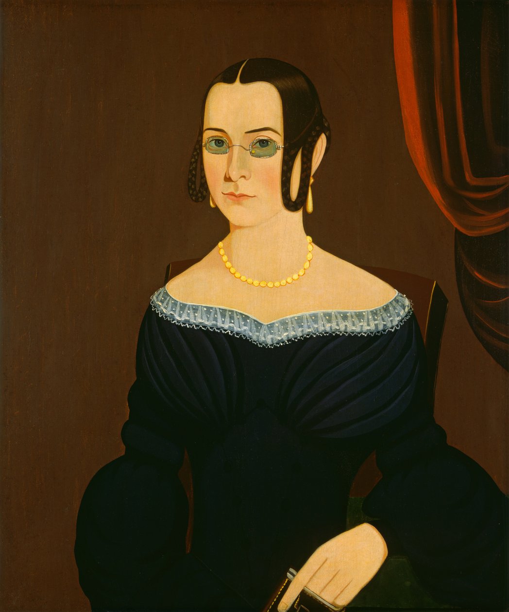 Pani nosząca okulary autorstwa American 19th Century