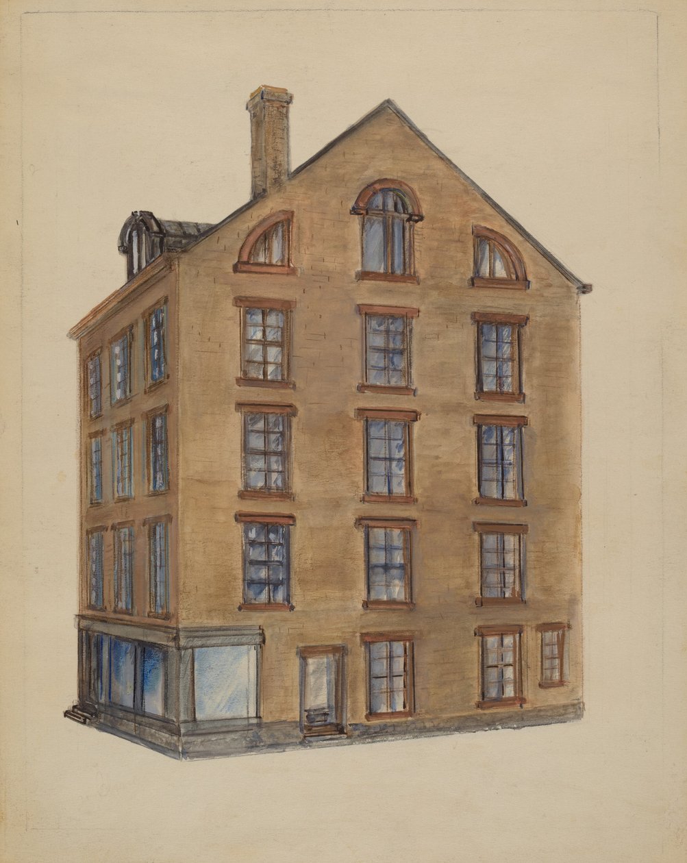 Róg ulic Pearl i John Street autorstwa American 20th Century