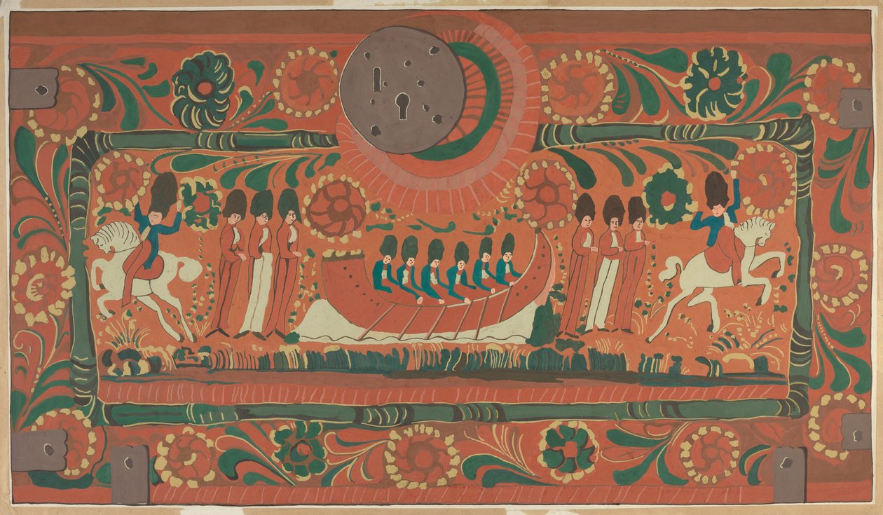 Malowana skrzynia autorstwa American 20th Century