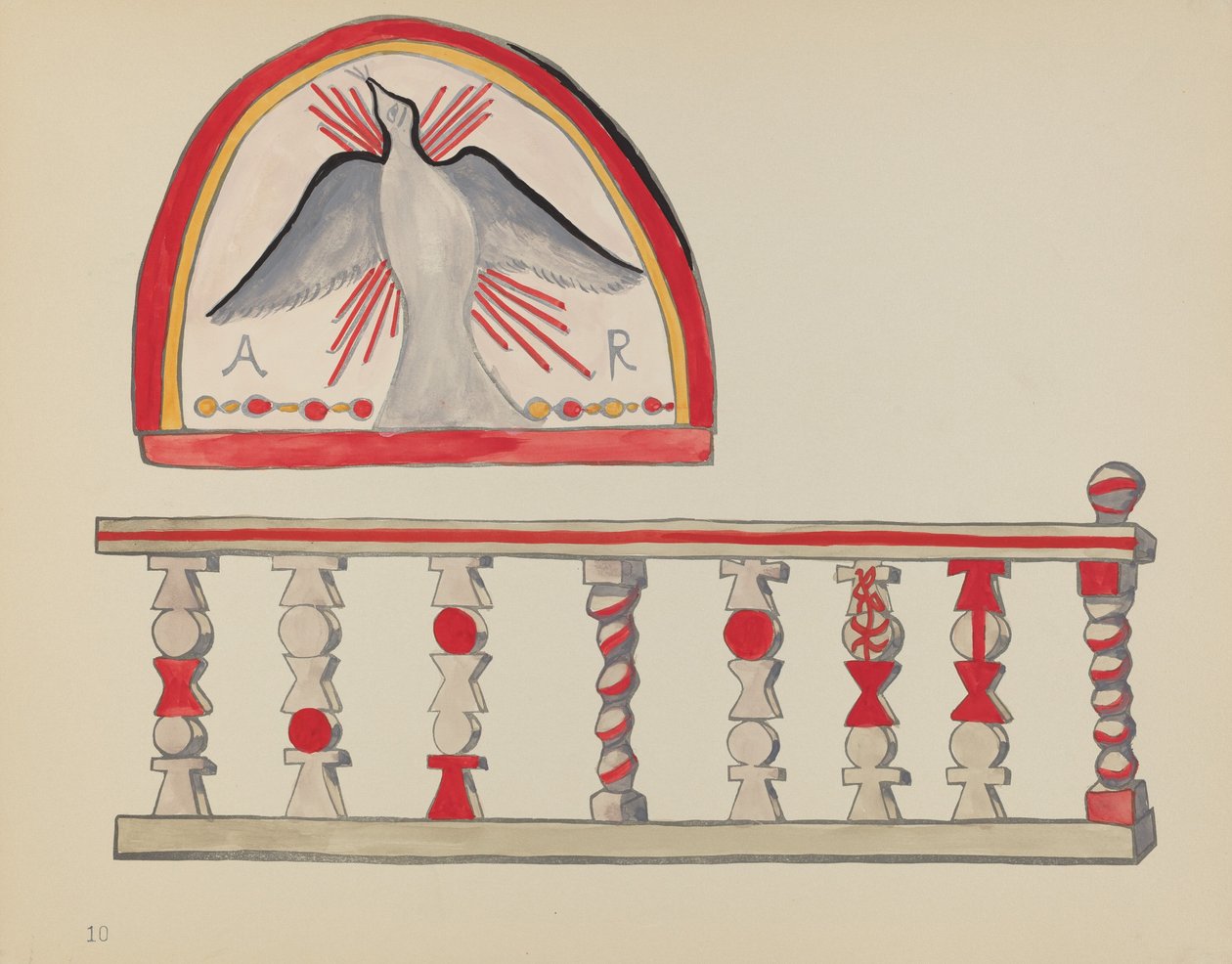 Tabliczka 10: Luneta Ducha Świętego: Z portfolio "Hiszpańskie projekty kolonialne Nowego Meksyku" autorstwa American 20th Century