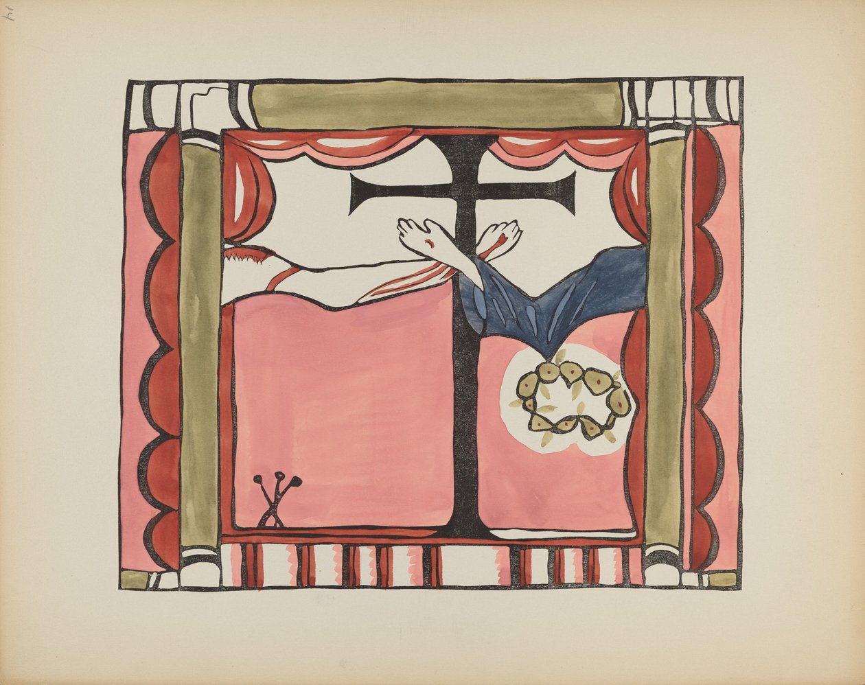 Tablica 14: Ołtarz główny, Chimayo: Z portfolio "Hiszpańskie projekty kolonialne Nowego Meksyku" autorstwa American 20th Century
