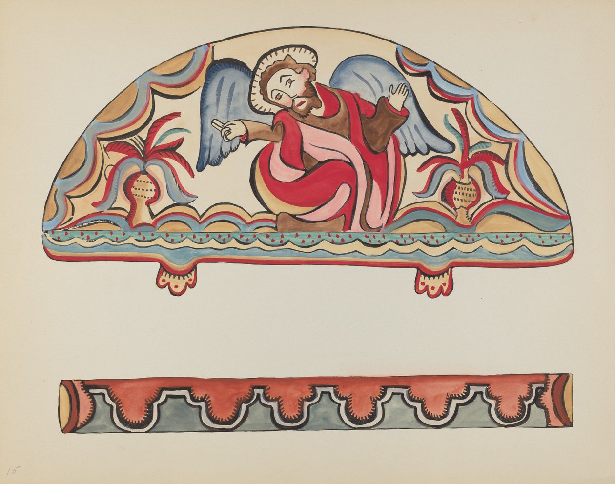 Tablica 15: Stworzenie (Lunette): Z portfolio "Hiszpańskie projekty kolonialne Nowego Meksyku" autorstwa American 20th Century