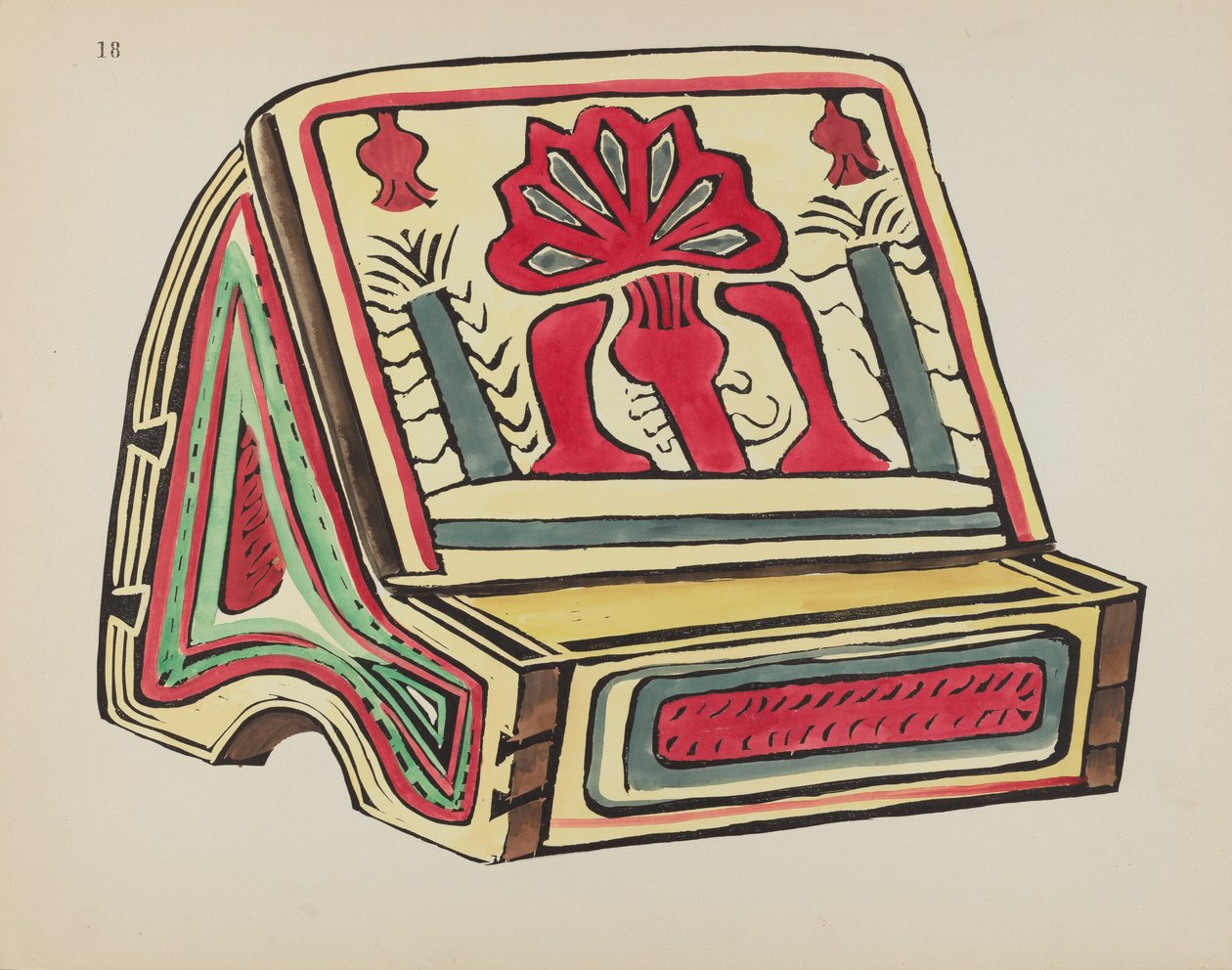 Tablica 18: Stojak do czytania: Z portfolio "Hiszpańskie projekty kolonialne Nowego Meksyku" autorstwa American 20th Century