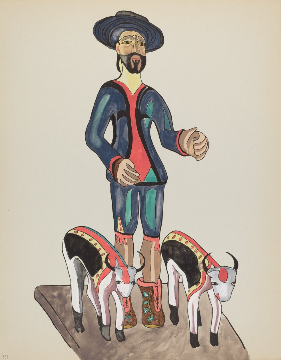 Tablica 30: Święty Izydor: Z portfolio "Hiszpańskie wzory kolonialne Nowego Meksyku" autorstwa American 20th Century