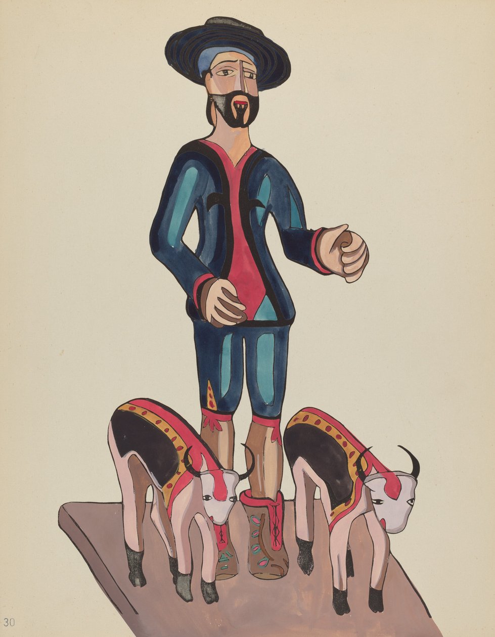 Tablica 30: Święty Izydor: Z portfolio "Hiszpańskie wzory kolonialne Nowego Meksyku" autorstwa American 20th Century
