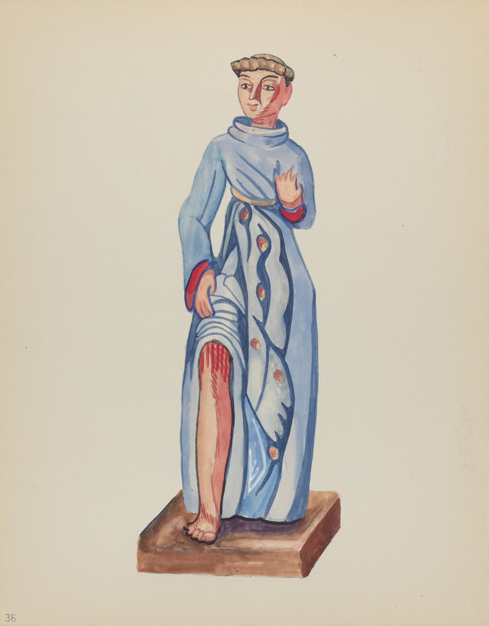 Tablica 36: Św. Roch: Z portfolio "Hiszpańskie wzory kolonialne Nowego Meksyku" autorstwa American 20th Century