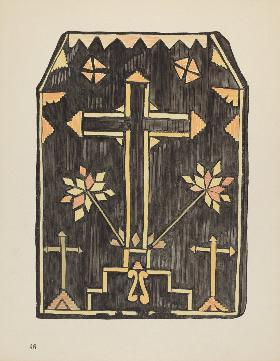 Tabliczka 46: Projekt aplikacji ze słomy: Z portfolio "Hiszpańskie wzory kolonialne Nowego Meksyku" autorstwa American 20th Century