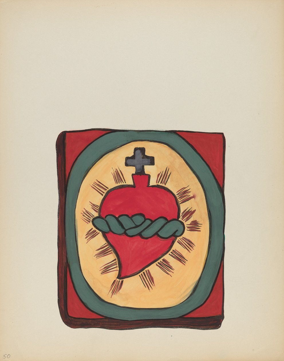 Tablica 50: Najświętsze Serce: Z Portfolio "Hiszpańskie Wzory Kolonialne Nowego Meksyku" autorstwa American 20th Century