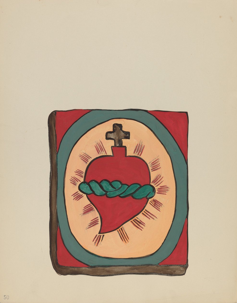 Tablica 50: Najświętsze Serce: Z Portfolio "Hiszpańskie Wzory Kolonialne Nowego Meksyku" autorstwa American 20th Century