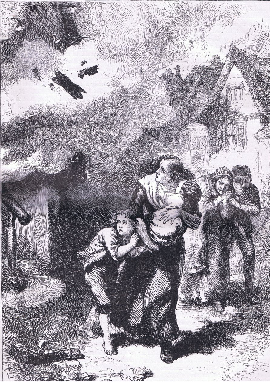 Incydent w spaleniu Norfolk, ilustracja z Cassells History of the United States wydana przez Cassell, Petter & Galpin, c.1900 (lito) autorstwa American English school