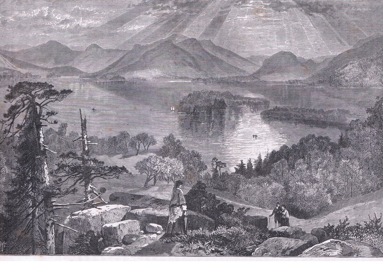 Long Island, Lake George, ilustracja z Cassells History of the United States wydana przez Cassell, Petter & Galpin, c.1900 (litografia) autorstwa American English school